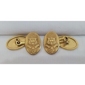 Vintage Krementz US Coast Guard Academy Cufflinks CGA Crest Gold Tone Military